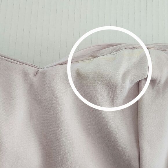 Marchesa Notte Womens Strapless Evening Dress Mauve Chiffon Asymmetric **FLAWS** - Picture 15 of 16